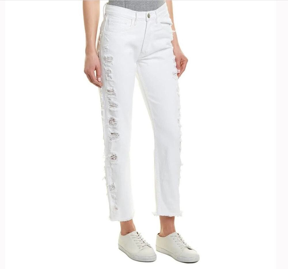 3X1 Higher Ground Hi Rise Button Fly Distressed Jeans Size 31